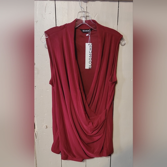 Bloomchic Women's Red Drape Top - Picture 1 of 3
